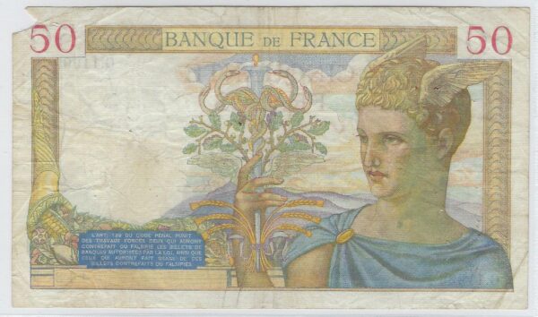 FRANCE 50 FRANCS CERES 11-1-1940 G.11999 TB+ manque