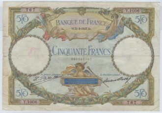 FRANCE 50 FRANCS L.O. MERSON 31-8-1927 Y.1006 TB+