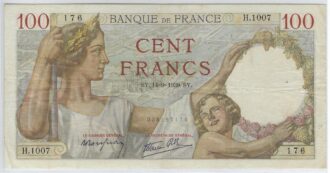 FRANCE 100 FRANCS SULLY 14/09/1939 H.1007 TTB