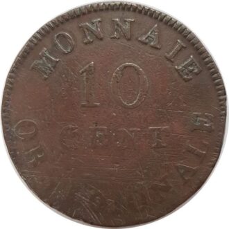 FRANCE 10 CENTIMES OBSIDIONALE 1814 TB G193d