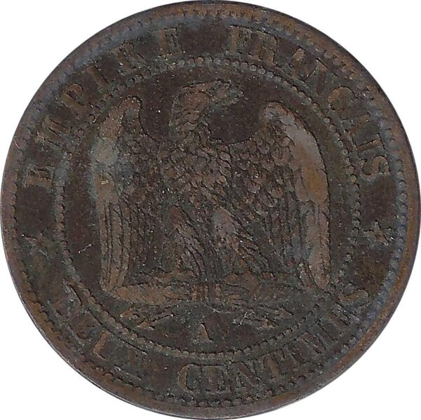FRANCE 2 CENTIMES NAPOLEON III 1855 A ANCRE TB