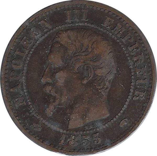 FRANCE 2 CENTIMES NAPOLEON III 1855 A ANCRE TB