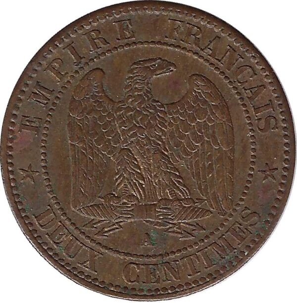 FRANCE 2 CENTIMES NAPOLEON III 1862 A (Paris) TTB+