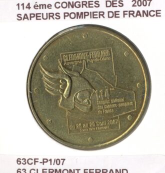 63 CLERMONT FERRAND 114eme CONGRES DES SAPEURS POMPIER DE FRANCE 2007 SUP-