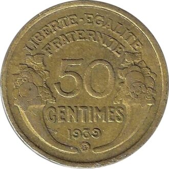 FRANCE 50 CENTIMES MORLON 1939 B TTB