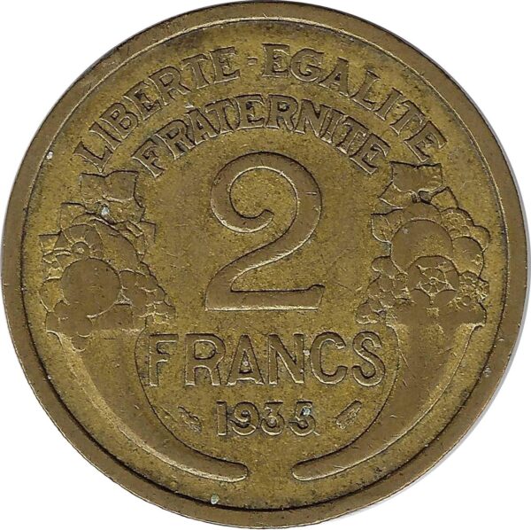 FRANCE 2 FRANCS MORLON 1935 TB+