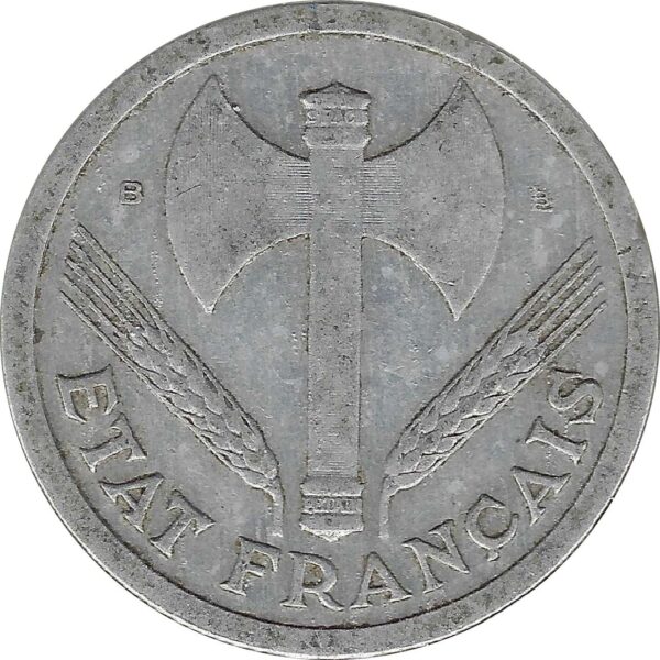 FRANCE 2 FRANCS BAZOR 1944 B TB+
