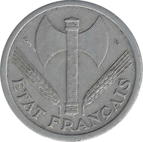 FRANCE 2 FRANCS BAZOR 1944 C TTB