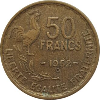 FRANCE 50 FRANCS GUIRAUD 1952 B TTB