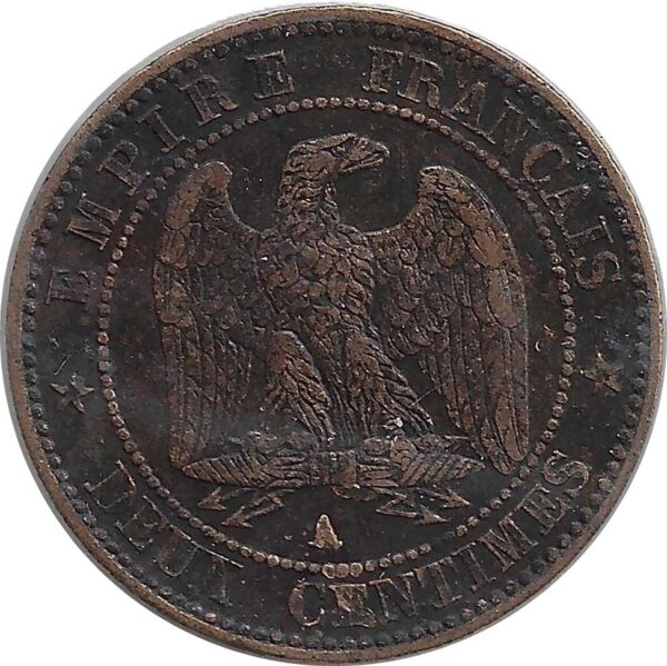 FRANCE 2 CENTIMES NAPOLEON III 1855 A (Paris) ANCRE TTB