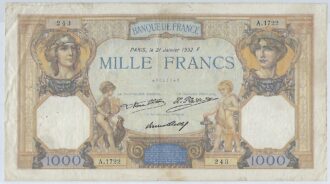 FRANCE 1000 FRANCS CERES ET MERCURE 21 01 1932 SERIE A.1722 TTB