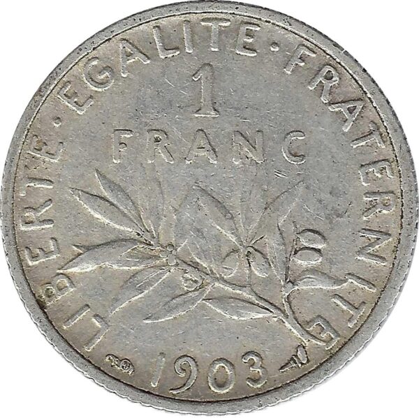 FRANCE 1 FRANC SEMEUSE 1903 TTB-