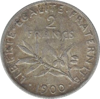 FRANCE 2 FRANCS SEMEUSE 1900 TB+ N2