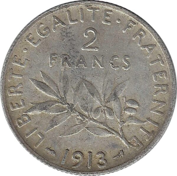 FRANCE 2 FRANCS SEMEUSE 1913 TTB N2