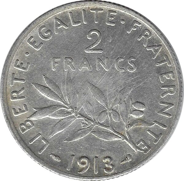 FRANCE 2 FRANCS SEMEUSE 1913 TTB+ N2