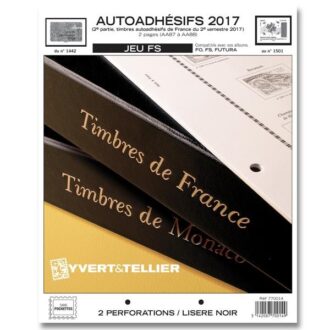 FEUILLE COMPLEMENTAIRE FRANCE 2017 FS AUTOADHESIFS 2ème partie (JEUX SANS POCHETTE) YVERT ET TELLIER