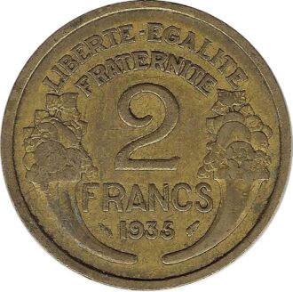 FRANCE 2 FRANCS MORLON 1935 TTB N2
