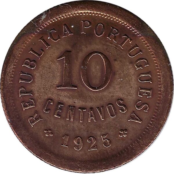 PORTUGAL 10 CENTAVOS 1925 TTB+