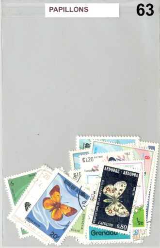TIMBRES PAPILLONS DIFFERENTS NEUF ET OBLITERES *63