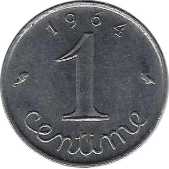 FRANCE 1 CENTIME INOX 1964 REBORD TTB+
