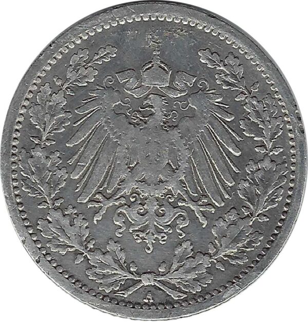 ALLEMAGNE 1/2 MARK 1907 A TB+ N2