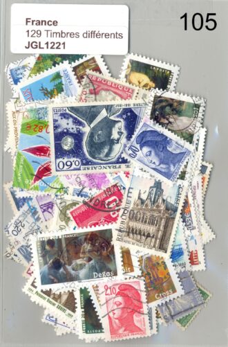 129 TIMBRES FRANCE DIFFERENTS OBLITERES *105