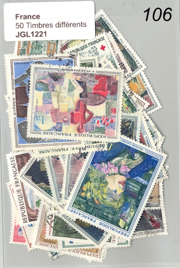 50 TIMBRES FRANCE DIFFERENTS OBLITERES *106
