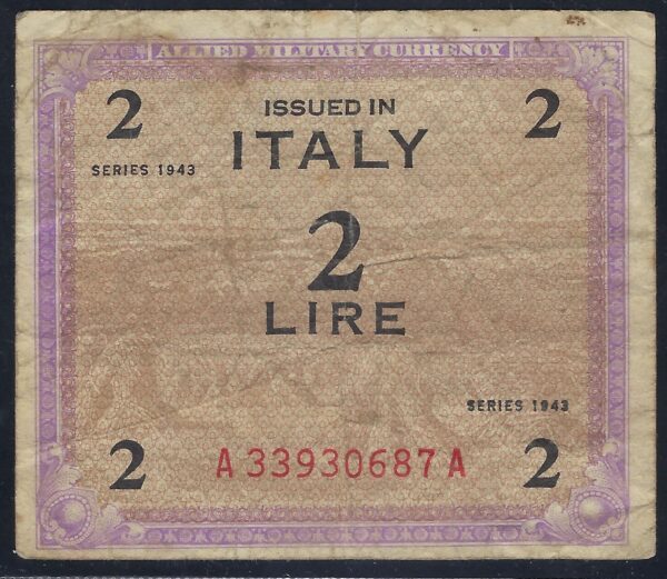 ITALIE 2 LIRE SERIE 1943 TB+