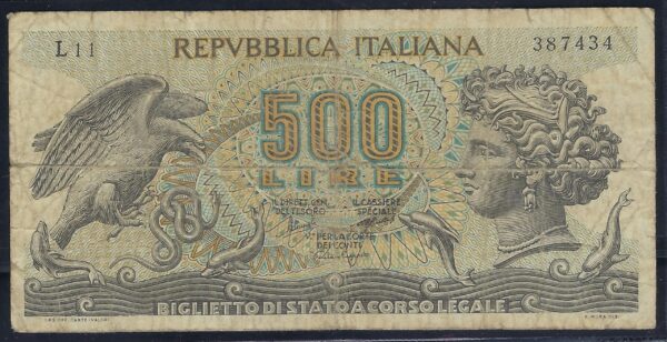 ITALIE 500 LIRE 20-6-1966 L11 TB+