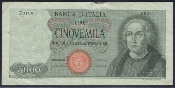 ITALIE 5000 LIRE 20-1-1970 C0106 TTB