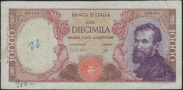 ITALIE 10000 LIRE 27-7-1964 G0184 TTB