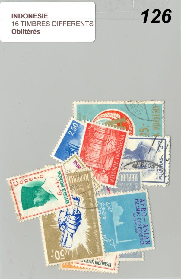 16 TIMBRES INDONESIE DIFFERENTS OBLITERES *126