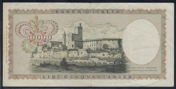 ITALIE 50000 LIRE LEONARDO 19-7-1970 TTB