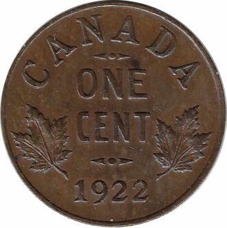 CANADA 1 CENT 1922 TTB+