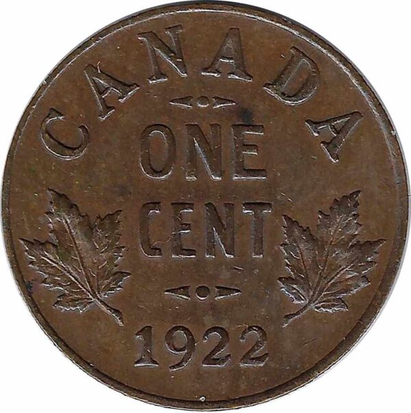 CANADA 1 CENT 1922 TTB+