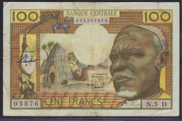 AFRIQUE EQUATORIALE (B.C.E.A.E.) 100 FRANCS (1963) N.5 D TTB