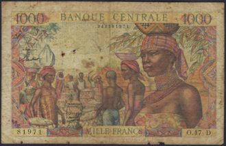 AFRIQUE EQUATORIALE (B.C.E.A.E.) 1000 FRANCS (1963) O.17 D TB