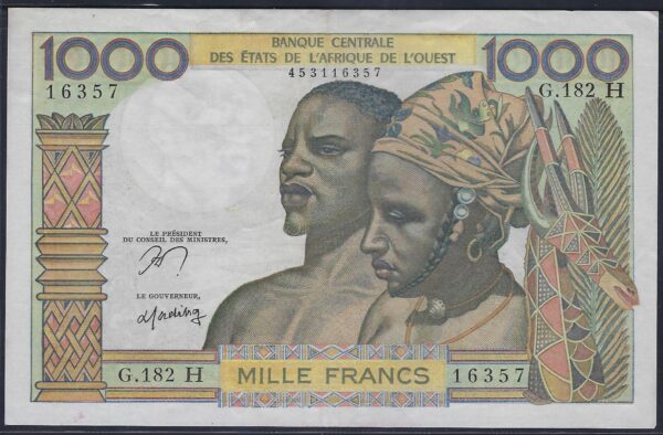 AFRIQUE DE L'OUEST (B.C.E.A.O.) 1000 FRANCS (1963) G.182 H TTB+
