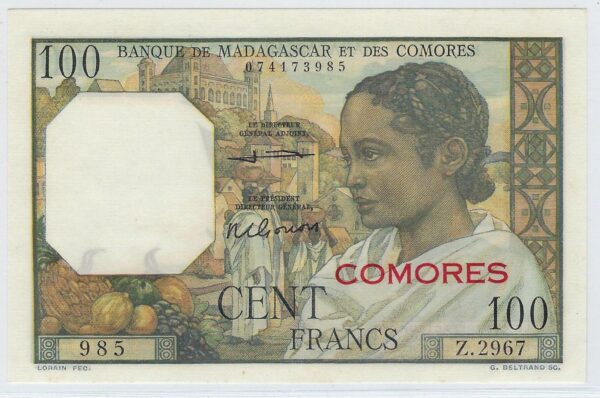 COMORES 100 FRANCS 1960 Z.2965 NEUF