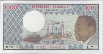 REPUBLIQUE GABONAISE 1000 FRANCS 1974 SERIE L.7 SPL