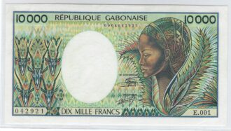 REPUBLIQUE GABONAISE 10000 FRANCS 1984 SERIE E.001 SUP