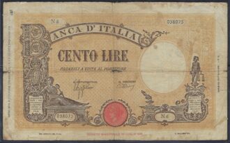 ITALIE 100 LIRES 9 DECEMBRE 1942 SERIE N6 TB