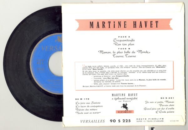 45 Tours MARTINE HAVET "CROQUEMITOUFLE" / "MAMAN LA PLUS BELLE DU MONDE"