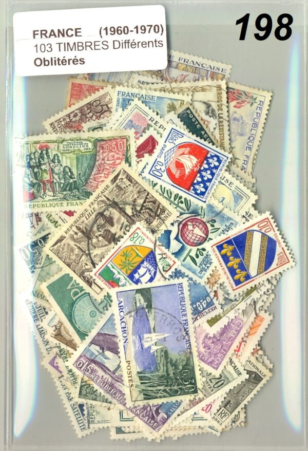 103 TIMBRES FRANCE 1960 1970 DIFFERENTS OBLITERES *198