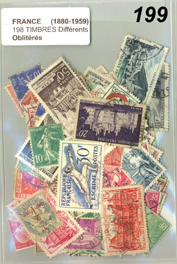 198 TIMBRES FRANCE 1880 1959 DIFFERENTS OBLITERES *199