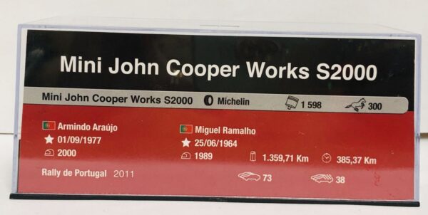 MINI JOHN COOPER WORKS S2000 RALLY DE PORTUGAL 2011 1/43 BOITE D'ORIGINE