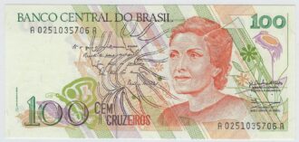 BRESIL 100 CRUZEIROS NON DATE (1990) SERIE A SPL
