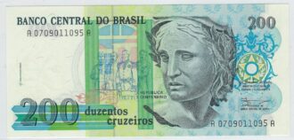 BRESIL 200 CRUZEIROS NON DATE (1990) SERIE A 0709011095 SPL