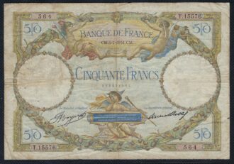FRANCE 50 FRANCS L.O. MERSON 5-7-1934 T.15567 TB+