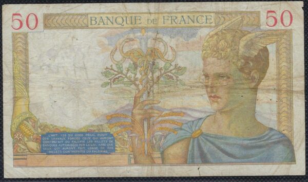 FRANCE 50 FRANCS CERES 25-4-1935 E.1548 TB+